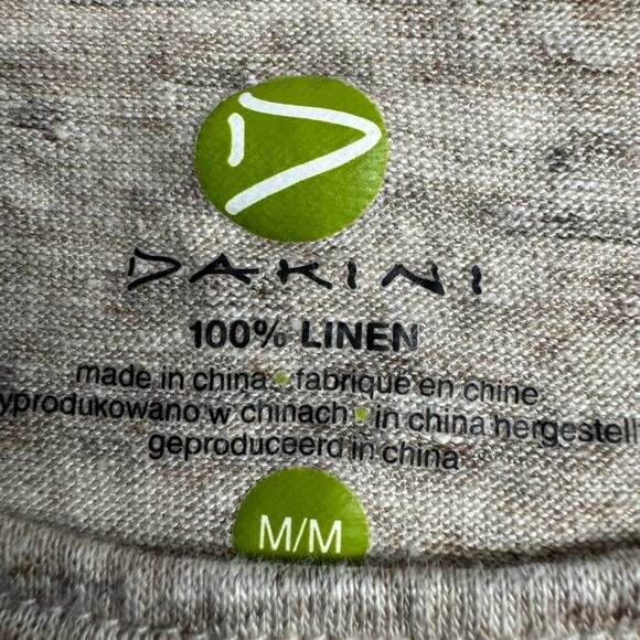 Dakini Women’s Gray Striped 100% Linen Tank Top Size Medium M - Picture 2 of 4